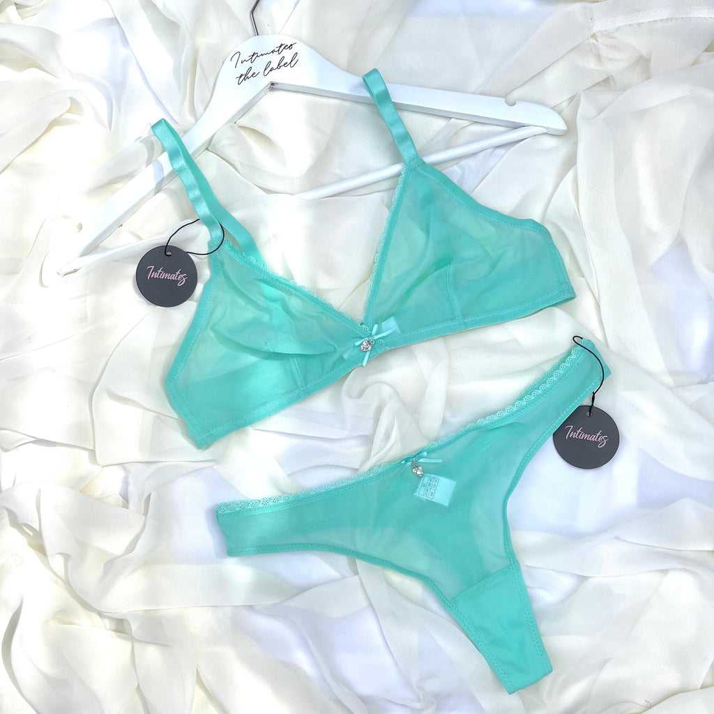 L’amore Bralette Set - S / Turquoise - Lingerie Set