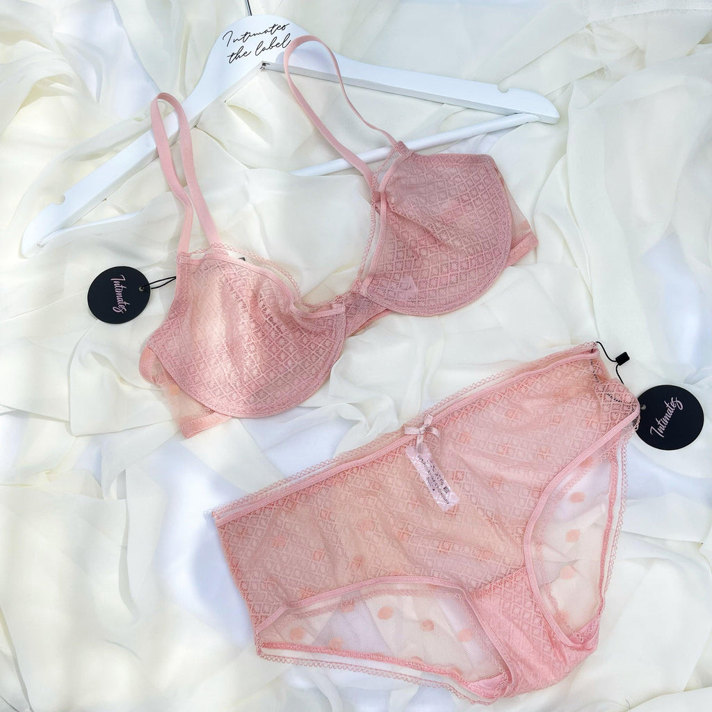 Pandora Mesh Lingerie Set - S / Pink - Lingerie Set