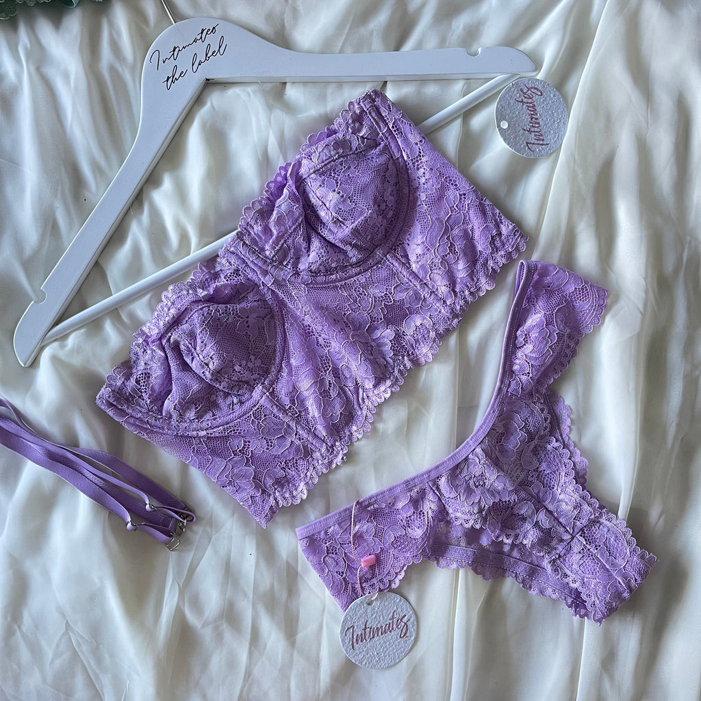 Sweet Bodylace Lingerie Set - S / Lilac - Lingerie Set