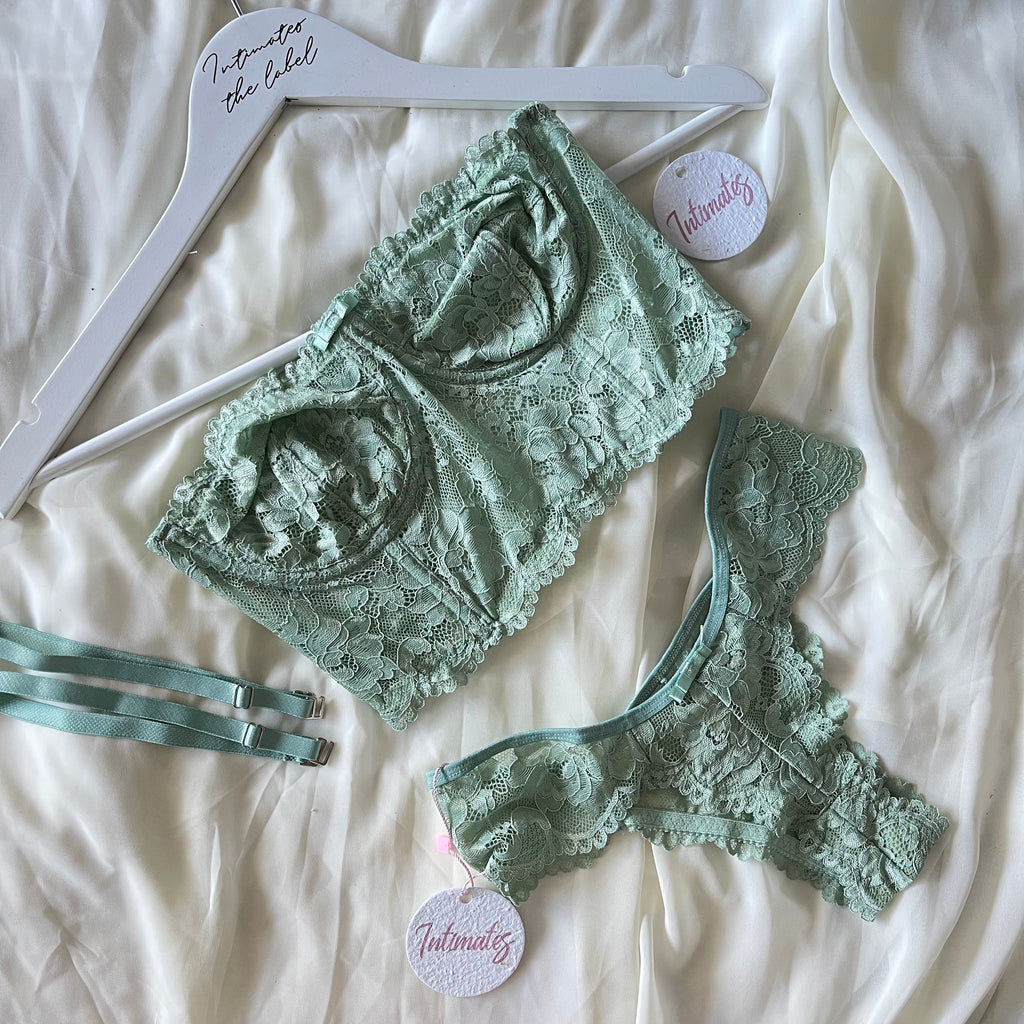 Sweet Bodylace Lingerie Set - S / Mint - Lingerie Set